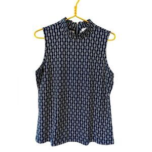 Carolina Belle Montreal Navy Blue Sleeveless Top, Size Large